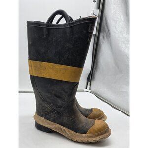 Vintage BF Goodrich Firefighter Boots Mens Size 7 Black Yellow Steel Toe 70s